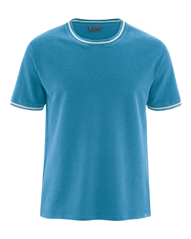 T-shirt  stile polo, cotone biologico e canapa