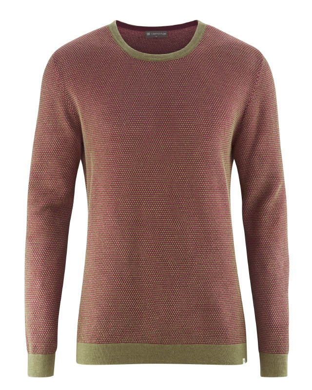 Pullover punto seme uomo – canapa e cotone biologico