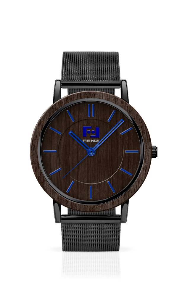 Orologio in legno metallo black