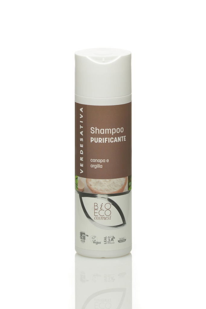 Shampoo Purificante - canapa ed argilla bianca  100% naturale e biodegradabile