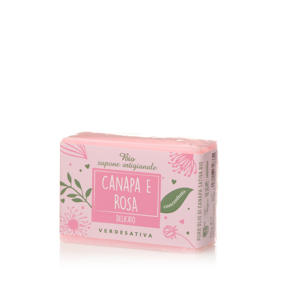 Bio sapone concentrato Canapa e Rosa - delicato