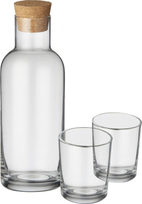 Set Caraffa e bicchieri vetro e sughero