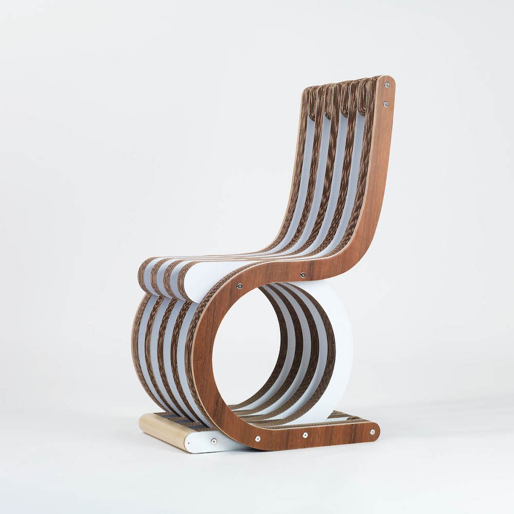 PREZZO SU RICHIESTA - Twist Chair - sedia in cartone e legno