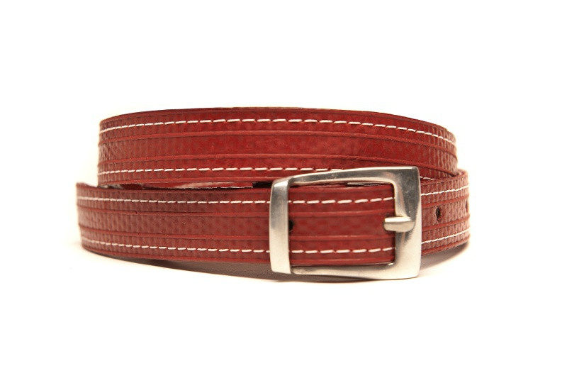 Skinny Stitch Belt | Red