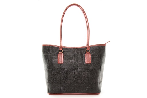 FIRE & HIDE TOTE BAG - SMALL | BLACK RED