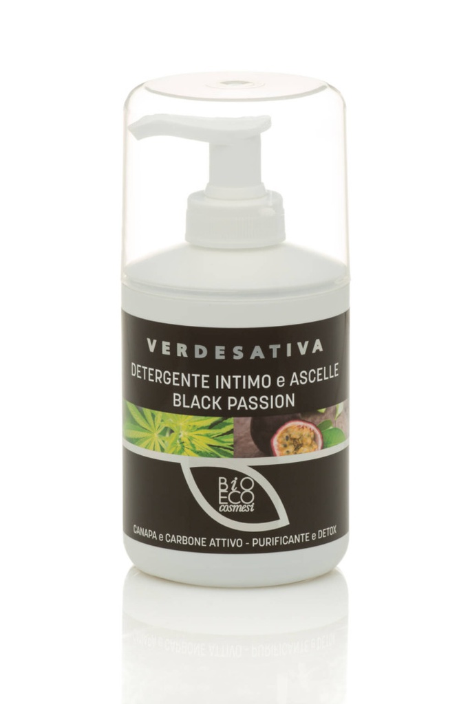 Detergente intimo e ascelle Black Passion, Canapa e carbone attivo – 250 ml