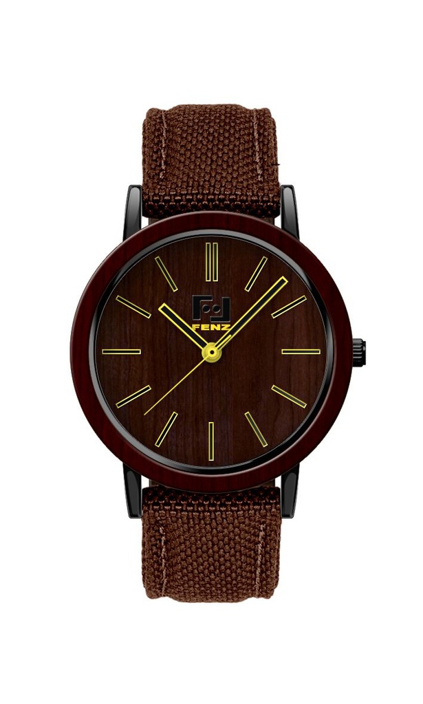 Orologio in legno e tessuto Ecovisioni