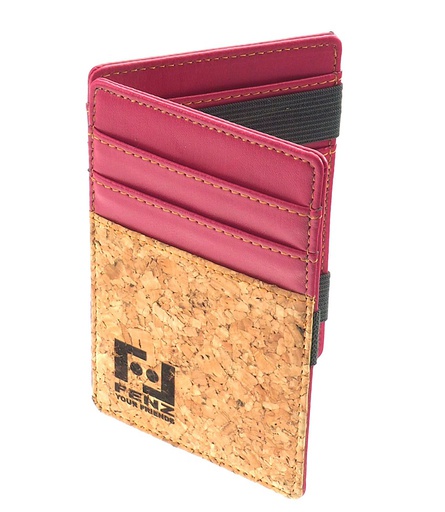 [PO038V] Magic Wallet in sughero e ecopelle rosa