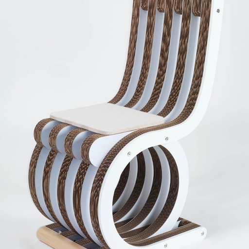 [LESS-TWC-BN] PREZZO SU RICHIESTA - Twist Chair - sedia in cartone e legno laccato