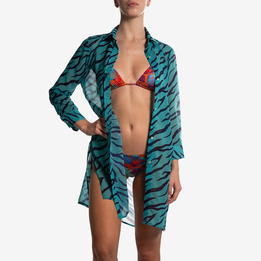Maxi Camicia Blue Tiger