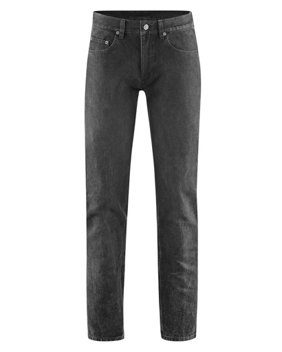 Jeans 5 tasche denim nero cotone biologico e canapa